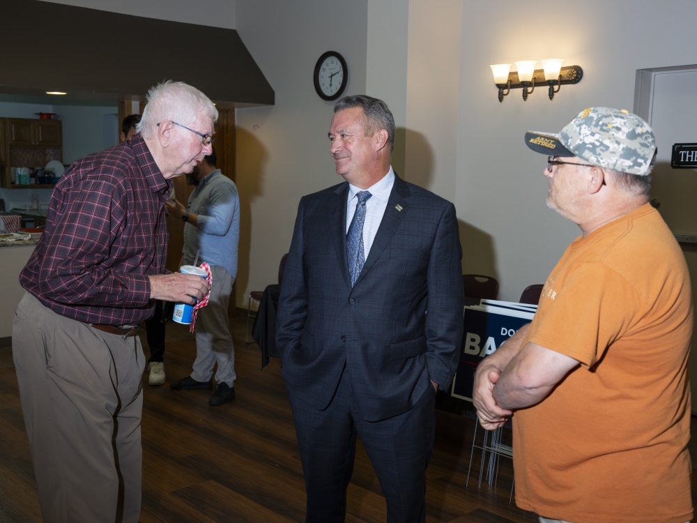 Congressman Don Bacon, speaks with constituents at the North Omaha Candidate Forum in Florence, Nebraska.
