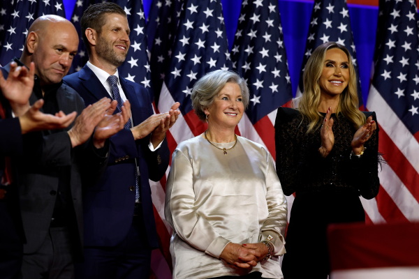 Susie Wiles (second from right), senior adviser to Donald Trump's campaign, is recognized for her work during an election night event in West Palm Beach, Fla.