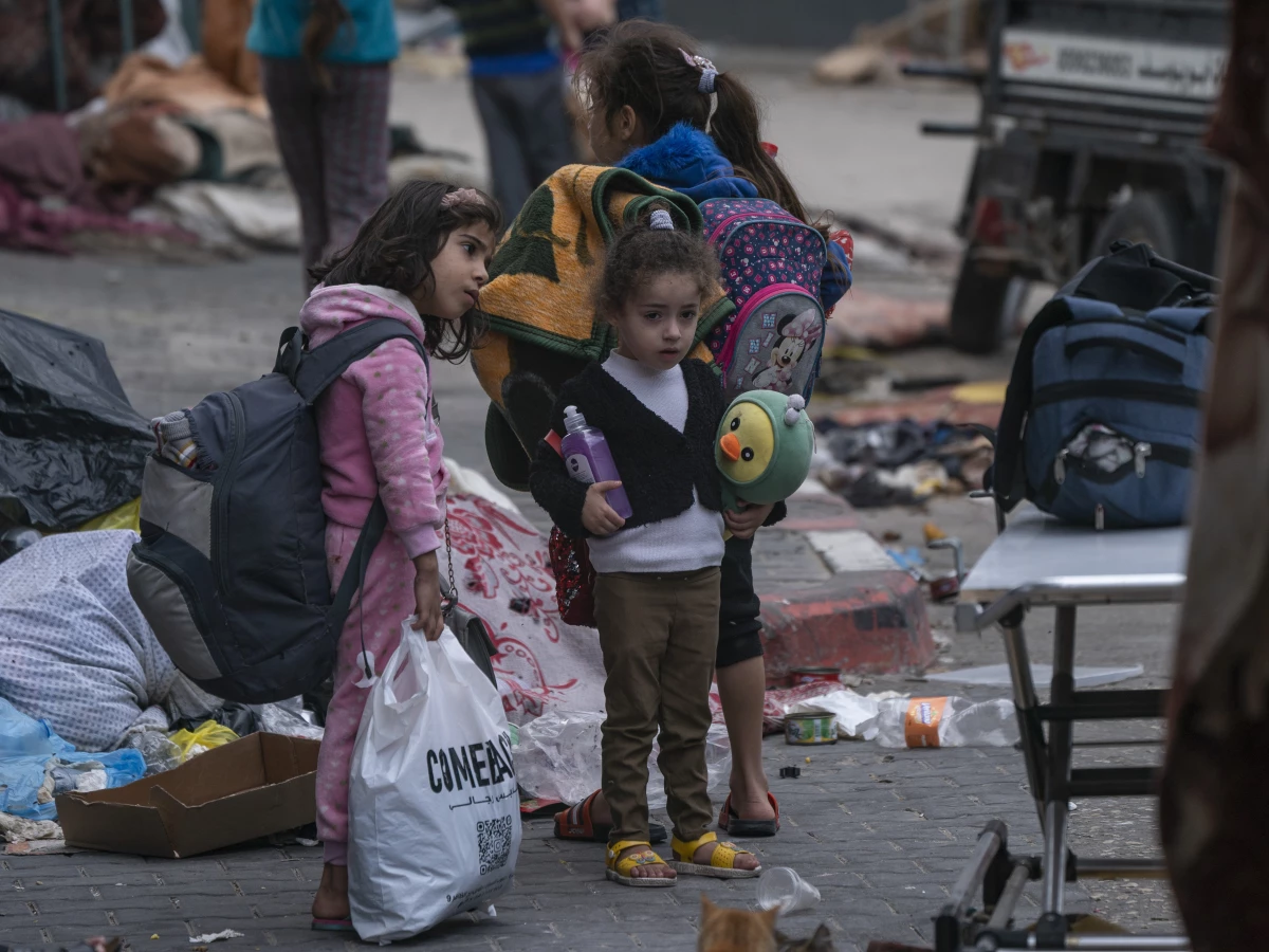Children take refuge inside the Shifa Hospital during the war between Israel and Hamas in Gaza City on Nov. 22, 2023.