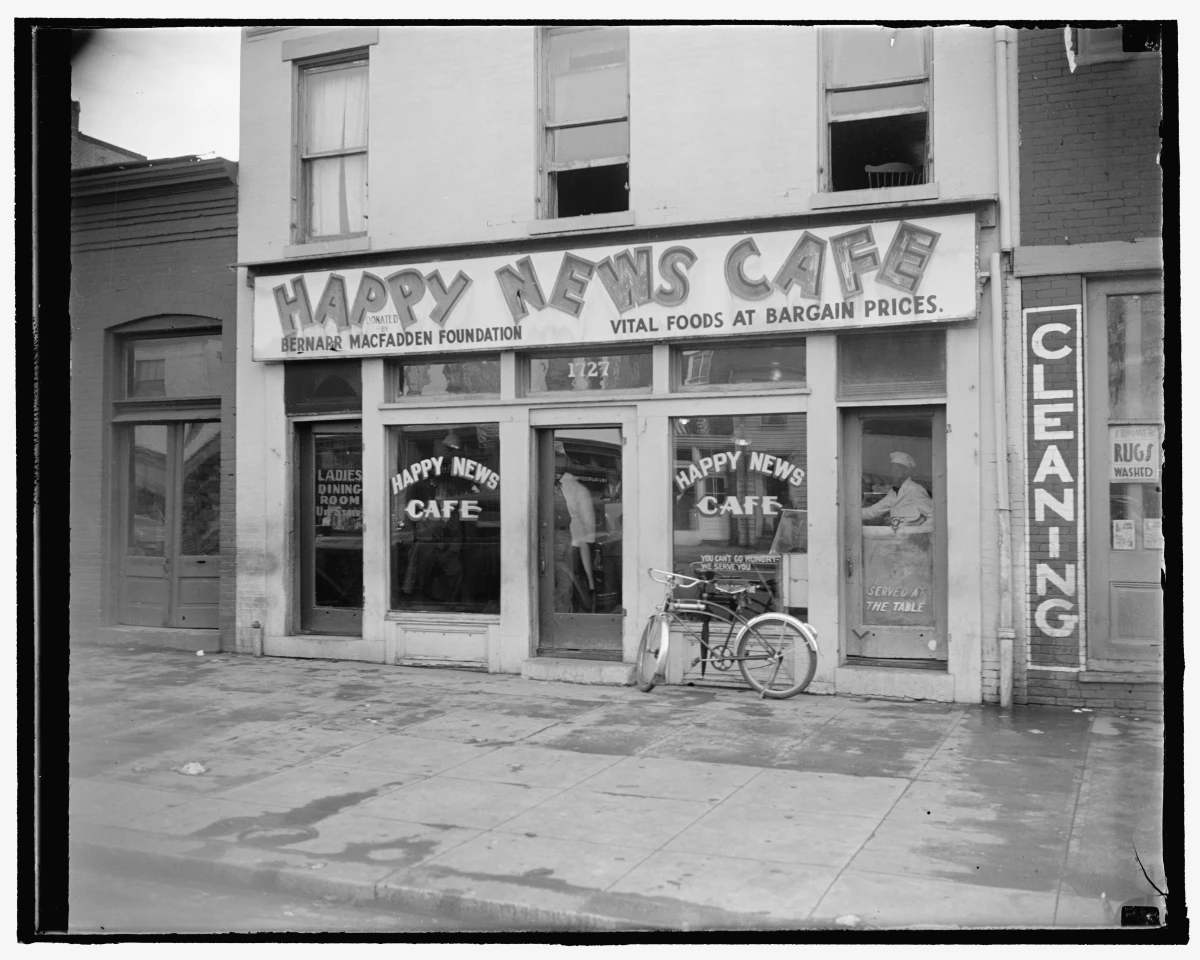 Michaux's church started Happy News Café, a restaurant with cheap or free meals.