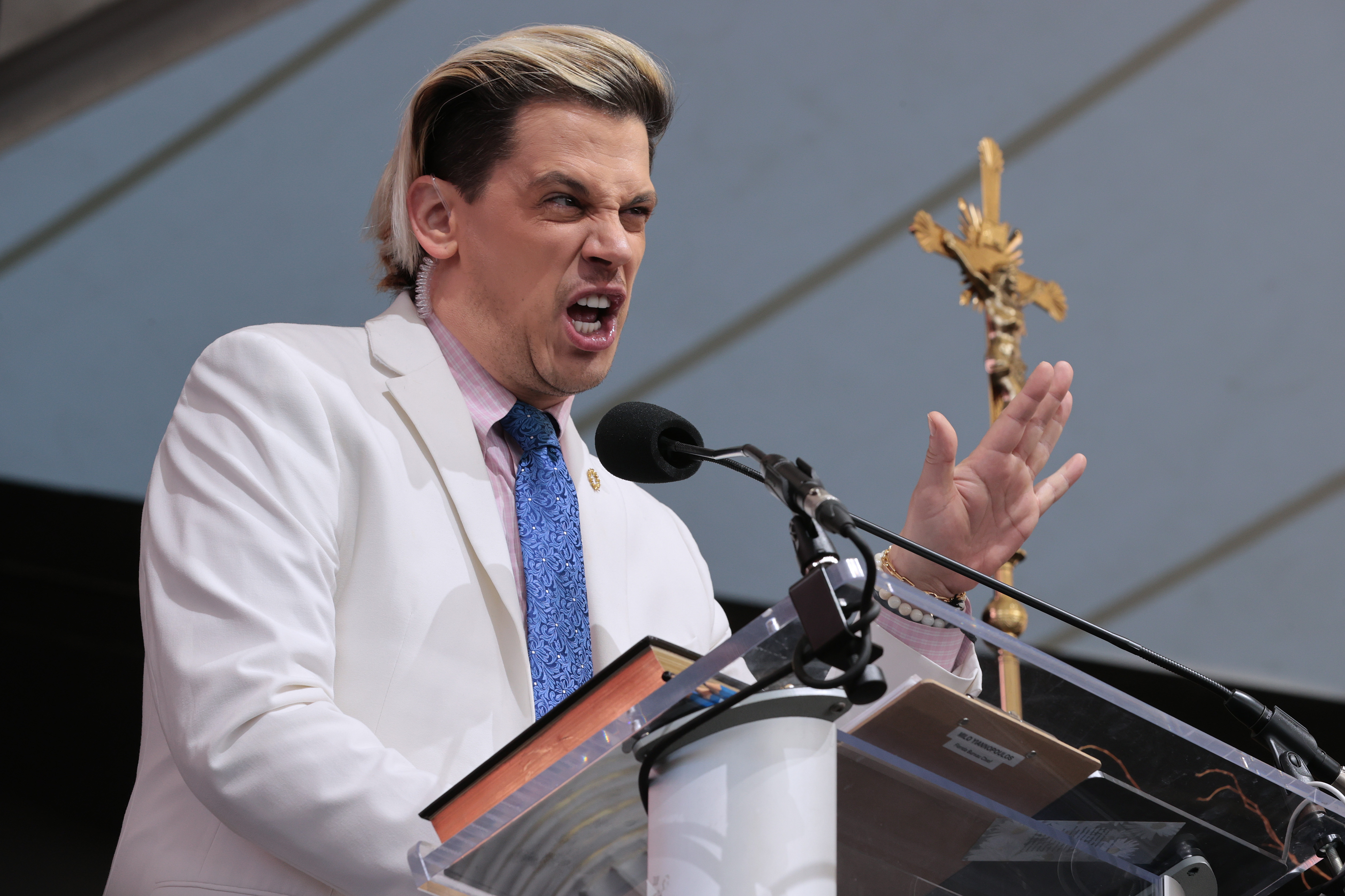FILE — British far-right political pundit Milo Yiannopoulos hosts the