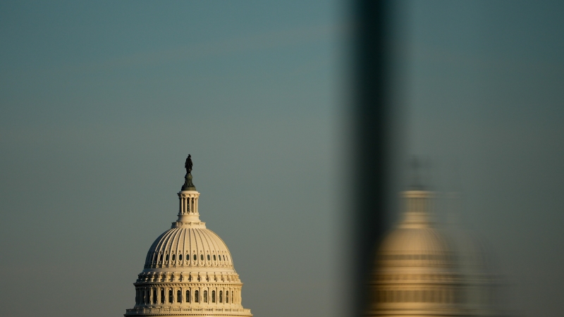 The Capitol is seen from the base of the Washington Monument onTuesday, Dec. 16, 2025, in Washington.