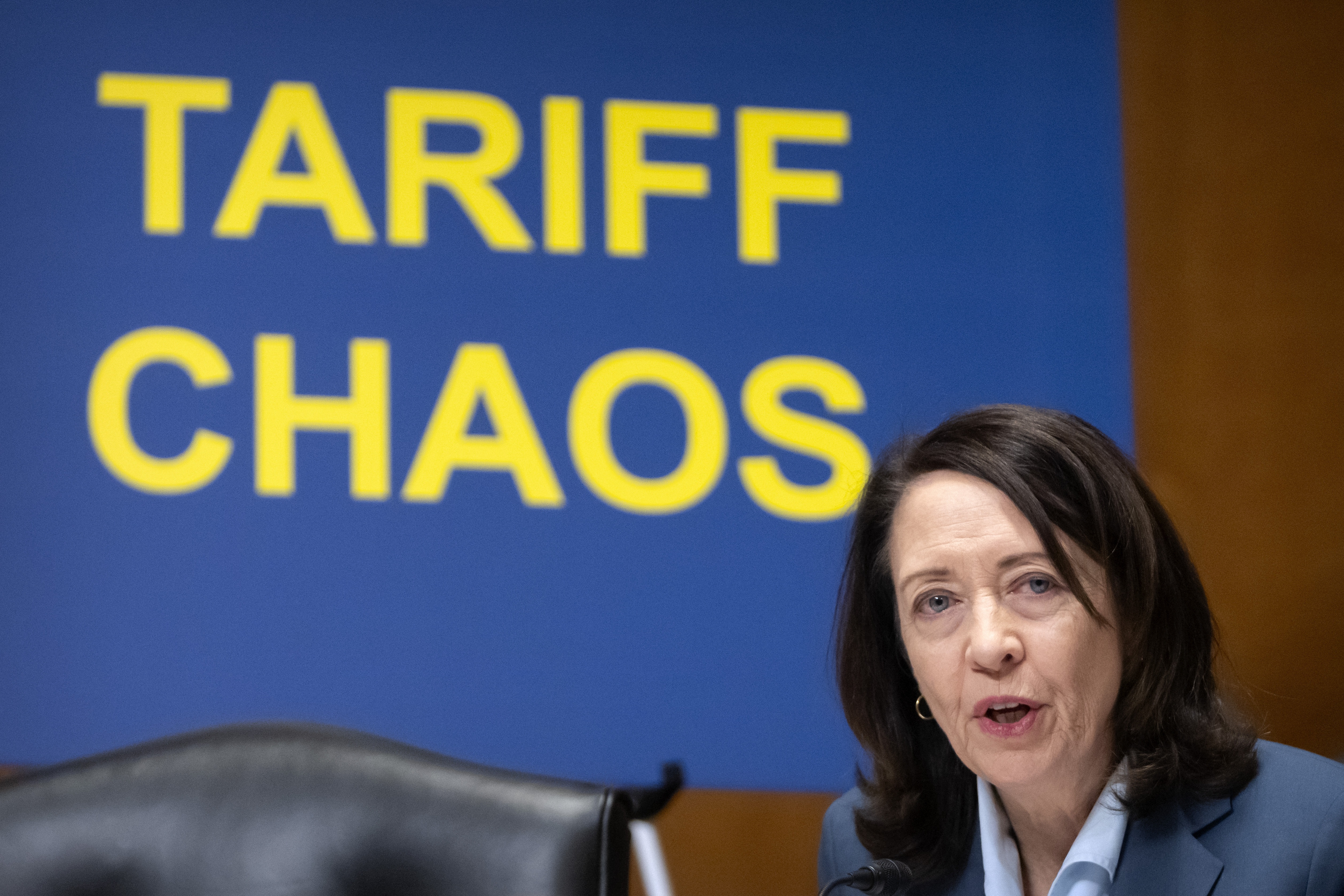 Sen. Maria Cantwell, D-Wash., speaks during a hearing of the Senate Committee on Finance on Capitol Hill, Thursday, March 6, in Washington.