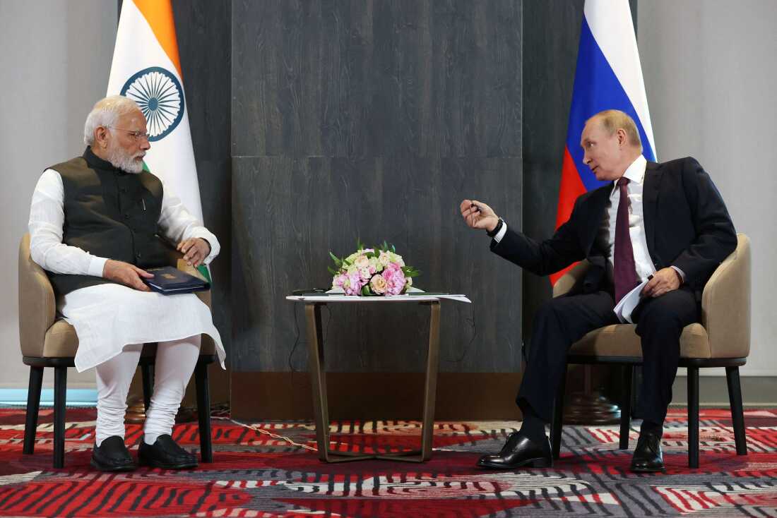 India's Modi meets Putin in Russia, as Washington gears up for NATO summit : NPR