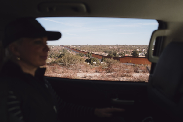 Kate Monroe visits the southern border in Jacumba Valley on December 8, 2024. Zaydee Sanchez for NPR
