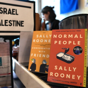 Sally Rooney's books are displayed for sale at a bookshop in London, Thursday, Oct. 15, 2026.