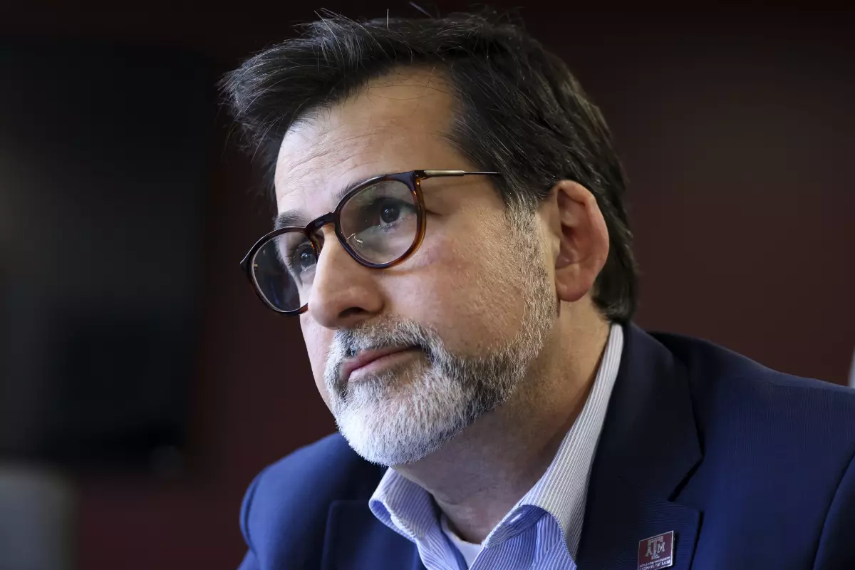 Bobby Ahdieh, dean of the Texas A&M University School of Law, during a KERA News interview Jan. 13, 2026. Ahdieh was the only dean among the 10 ABA-accredited law schools in Texas who didn't submit a letter to the Texas Supreme Court commenting on whether the state should continue to rely on the ABA to approve law schools from which graduates can get into the state bar.