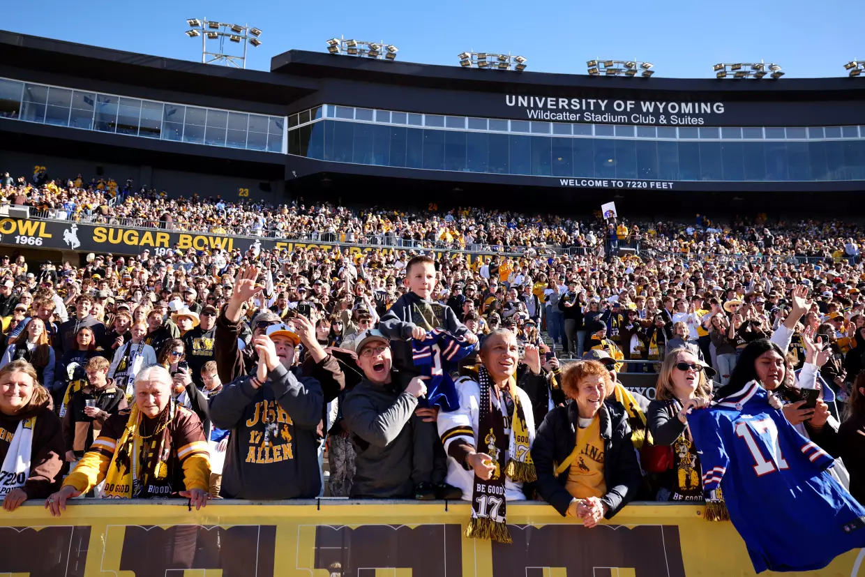 When the University of Wyoming's 25,000-seat football stadium is full, it exceeds the population of all but four cities in the state.