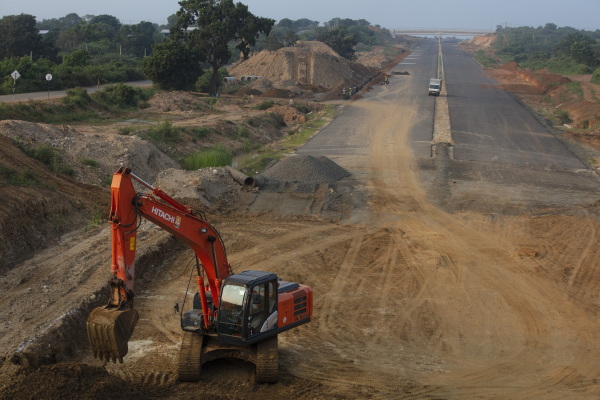 The extension of the Southern Expressway from Matara to Hambantota shown near Hambantota, Sri Lanka, in 2018 — a major infrastructure project funded by China as part of Beijing's ambitious Belt and Road Initiative.