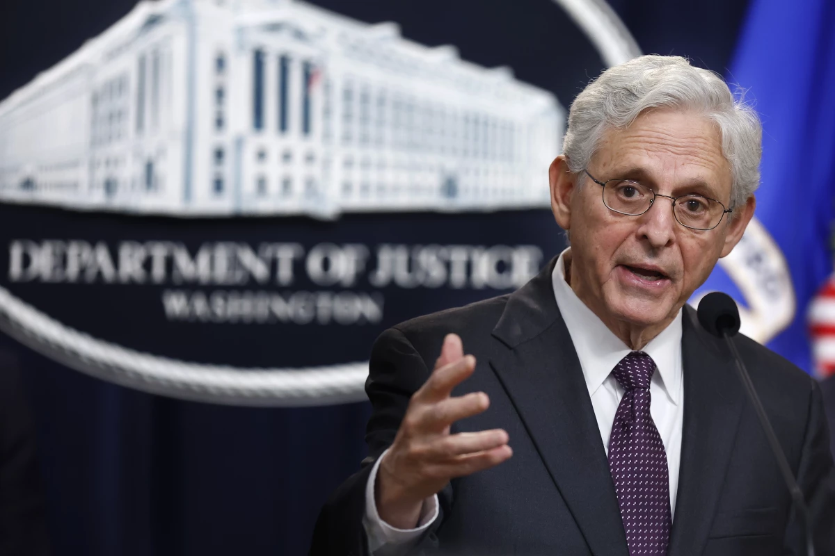 U.S. Attorney General Merrick Garland speaks at the Department of Justice on Sept. 27.