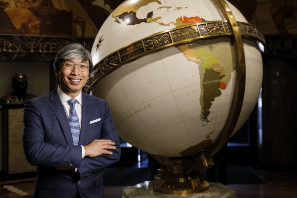 Patrick Soon-Shiong, the owner of the Los Angeles Times, poses for a photo on April 13, 2018, in Los Angeles, Calif.