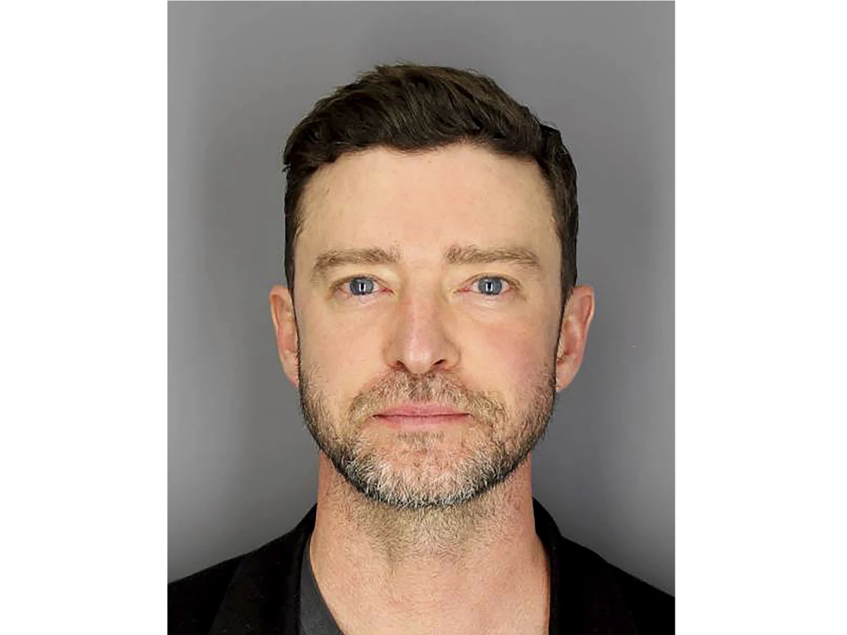 Sag Harbor New York Police Department photo of Justin Timberlake, taken on June 18, 2024, after his arrest for drunk driving.