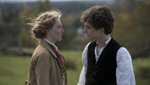 Saoirse Ronan and Timoth&eacute;e Chalamet in 2019's Little Women, written and directed by Greta Gerwig.