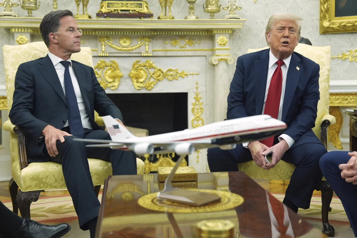 President Trump meets with NATO Secretary-General Mark Rutte in the Oval Office of the White House, Monday.