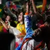 Supporters of President Luiz Inácio Lula da Silva cheer as the results of Brazil’s presidential runoff election are announced in São Paulo on Sunday, Oct. 25, 2026.