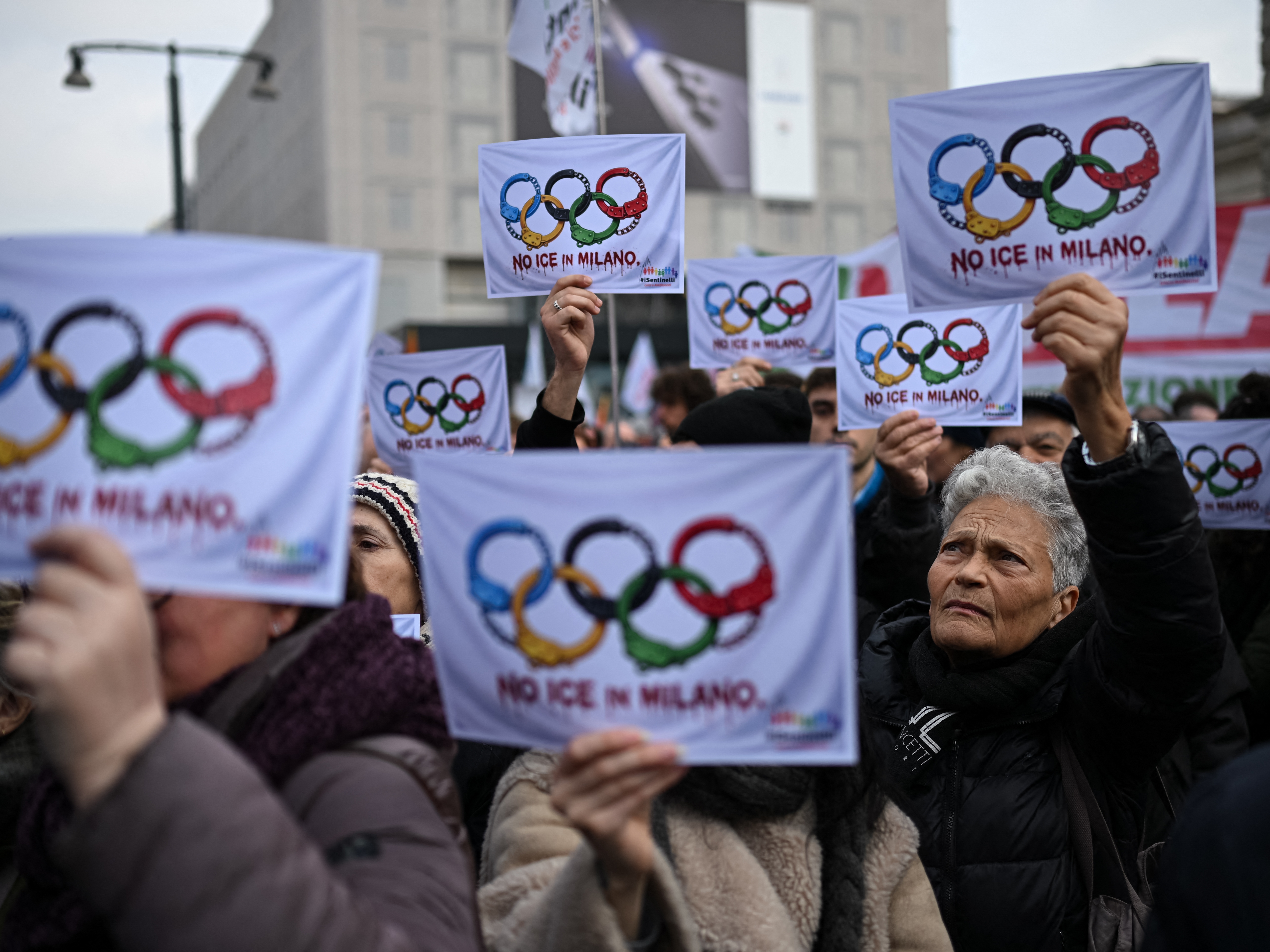 Milan Protesters Demand U.s. Ice Agents Leave Italy Ahead of Winter Games