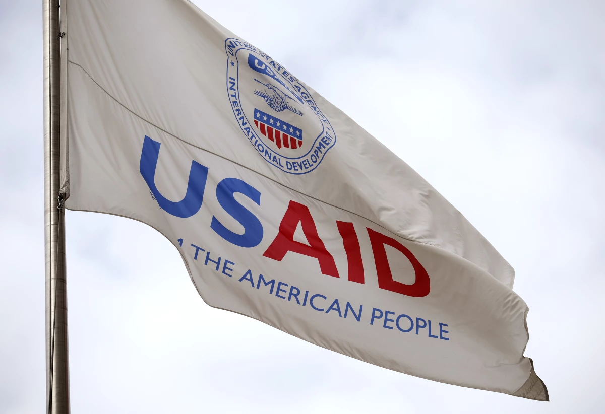 A flag outside the U.S. Agency for International Development (USAID) headquarters in Washington, D.C. on Feb. 3. The agency was shut down on July 1; remaining programs have been transferred to the State Department.