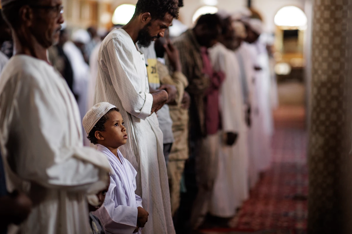 Sufi muslims pray at the Sheikh GaribAllah Mosque in Omdurman, Sudan, on Sept. 6.