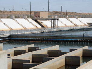 Water from the Colorado River flows through the Union Hills water treatment plant in Phoenix on August 24, 2026. It is one of the largest treatment plants in a system that supplies water to more than 1.7 million people.