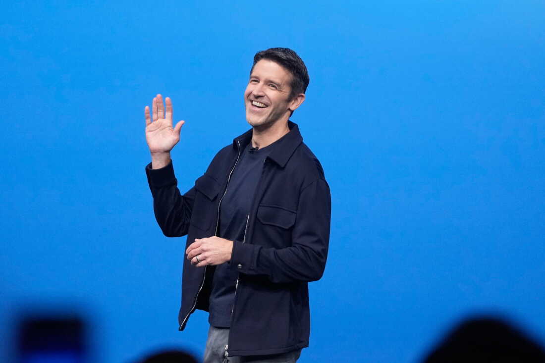 Apple CEO John Ternus speaks during an announcement of new products on Wednesday, Sept. 9, 2026, in Cupertino, Calif. (AP Photo/Jeff Chiu)