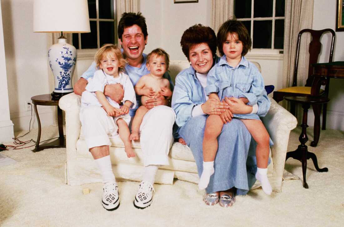 Ozzy Osbourne is at home with his family in the early 1990's. From left to right, Kelly Osbourne, Ozzy Osbourne, Jack Osbourne, Sharon Osbourne and Amme Osbourne.