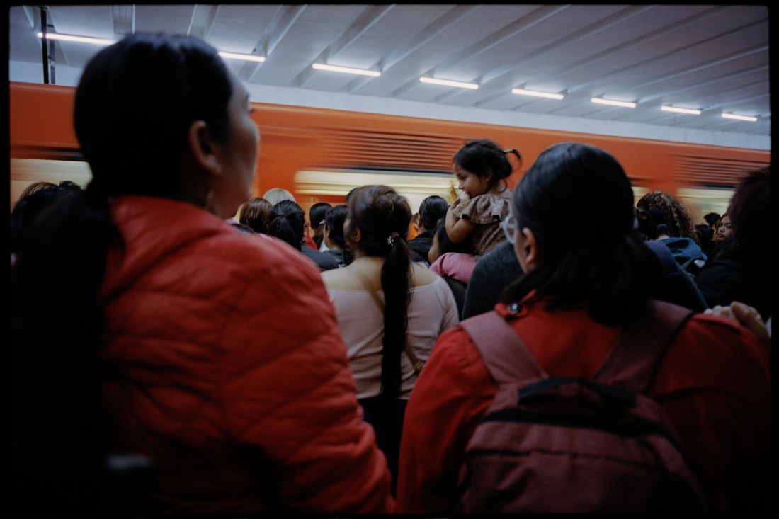 At rush hour, shown here in December 2023, the metro can become dangerously packed with travelers.