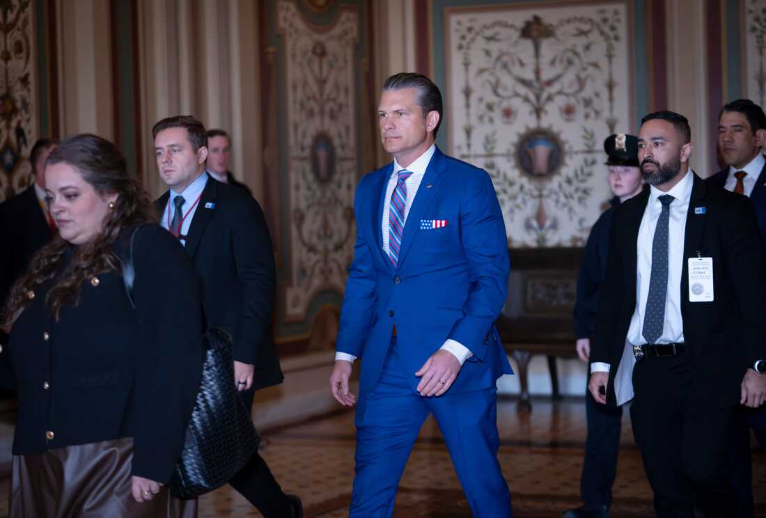 Defense Secretary Pete Hegseth arrives on Capitol Hill for a classified briefing with senators on the situation in Venezuela on January 7.
