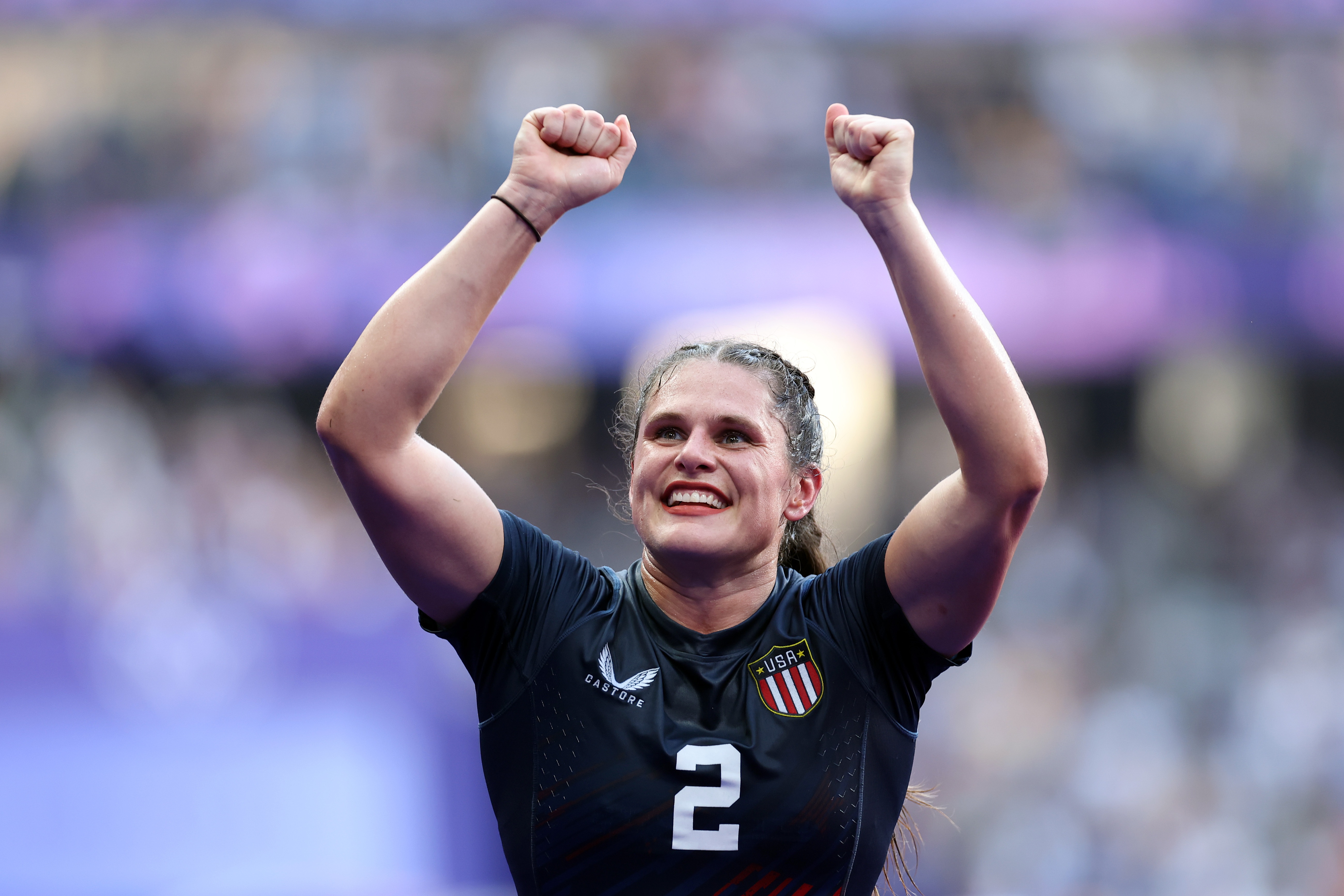 Ilona Maher celebrates the U.S. women