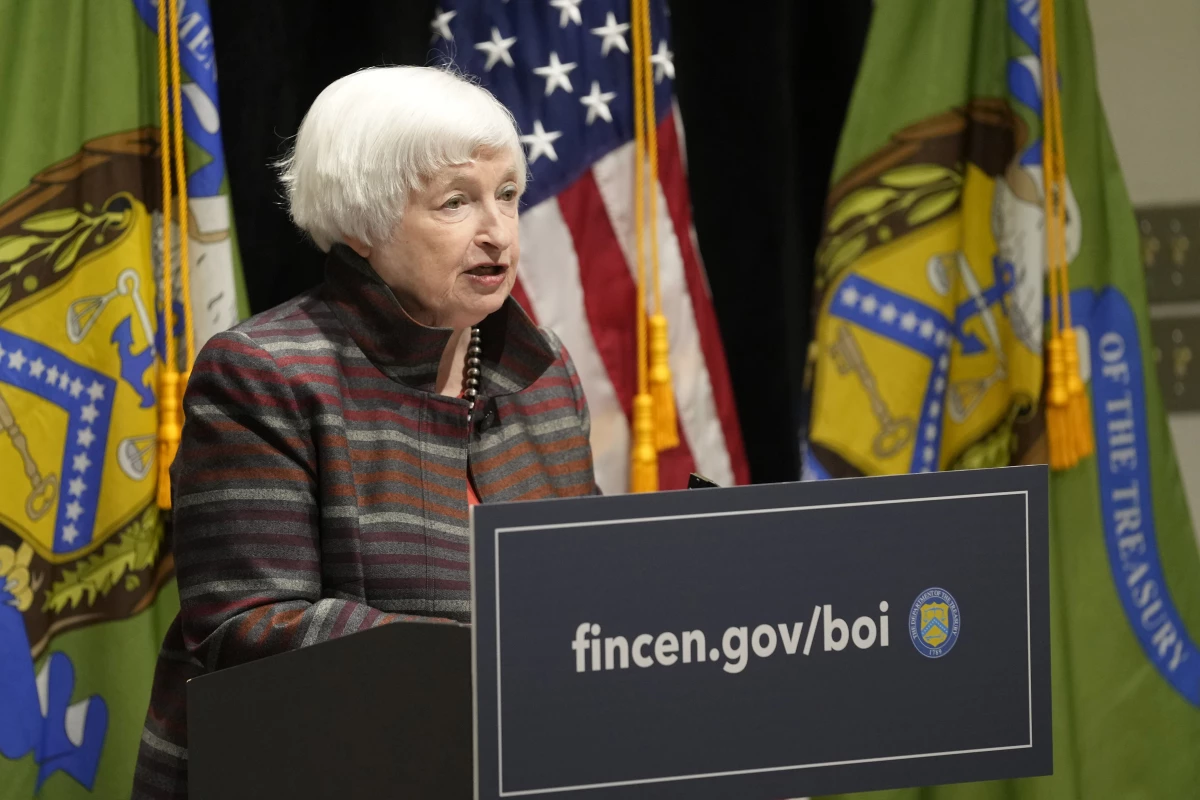 U.S. Treasury Secretary Janet Yellen speaks during a visit to the Financial Crimes Enforcement Network in Vienna, Va., on Jan. 8.