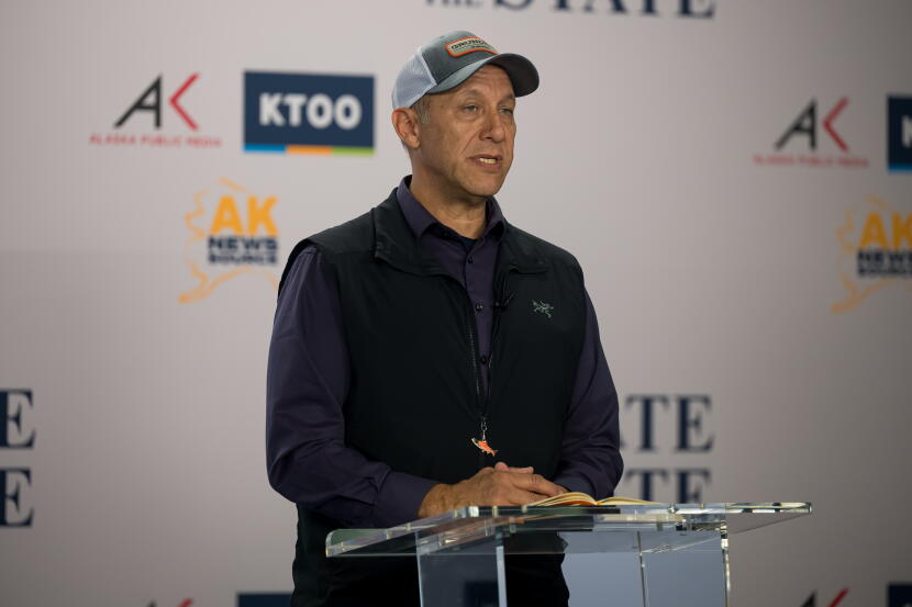 Independent candidate Bill Hill, former superintendent for the Bristol Bay Brough School District, participates in Debate for the State on Oct. 14, 2026.