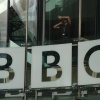 A view of the logo outside the BBC Headquarters in London, Wednesday.