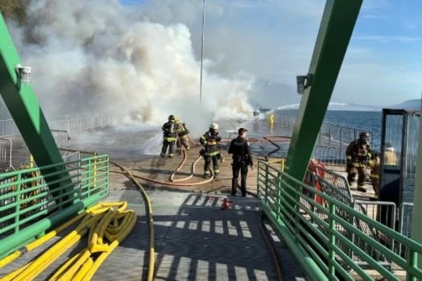 Multiple agencies responded Monday, Sept. 14, 2026, to a fire at Whittier's new cruise ship dock.