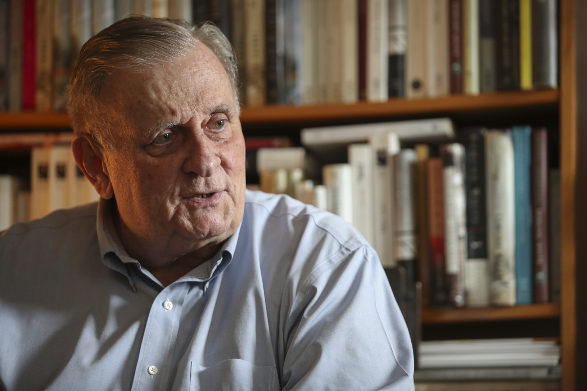 Edmund White at his home in 2019.