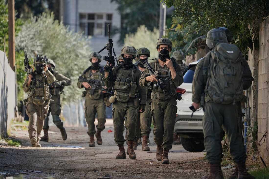 Israeli soldiers are seen during an army raid in the West Bank town of Tubas, Wednesday, Nov. 26, 2025.