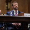 Sen. Markwayne Mullin, R-Okla., testifies during a confirmation hearing to be the next secretary of the Department of Homeland Security on March 18. President Trump nominated Mullin to replace Kristi Noem as DHS Secretary.