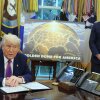 President Trump speaks alongside Secretary of Defense Pete Hegseth in the Oval Office on May 20, 2025, announcing plans for the "Golden Dome," a national ballistic and cruise missile defense system.