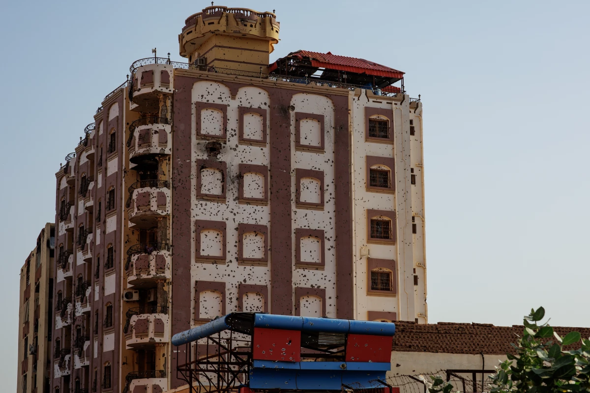 A partly destroyed building in the Souq Omdurman market, Omdurman, Sudan, on Sept. 8.