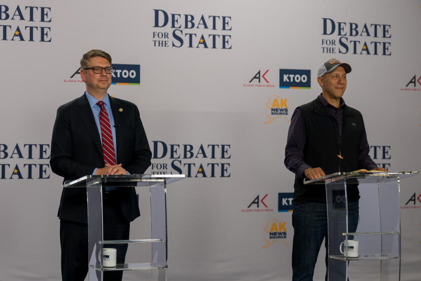 Congressman Nick Begich (R-Alaska) and his independent challenger Bill Hill participated in Debate for the State at Alaska Public Media's studio on Oct. 14, 2026.