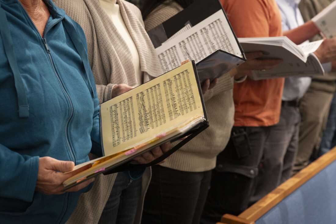 The North Fork Community Choir practices at the North Fork Baptist Church in Paonia, Colo.