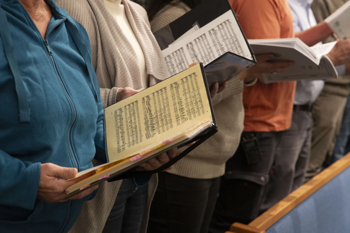 The North Fork Community Choir practices at the North Fork Baptist Church in Paonia, Colo.