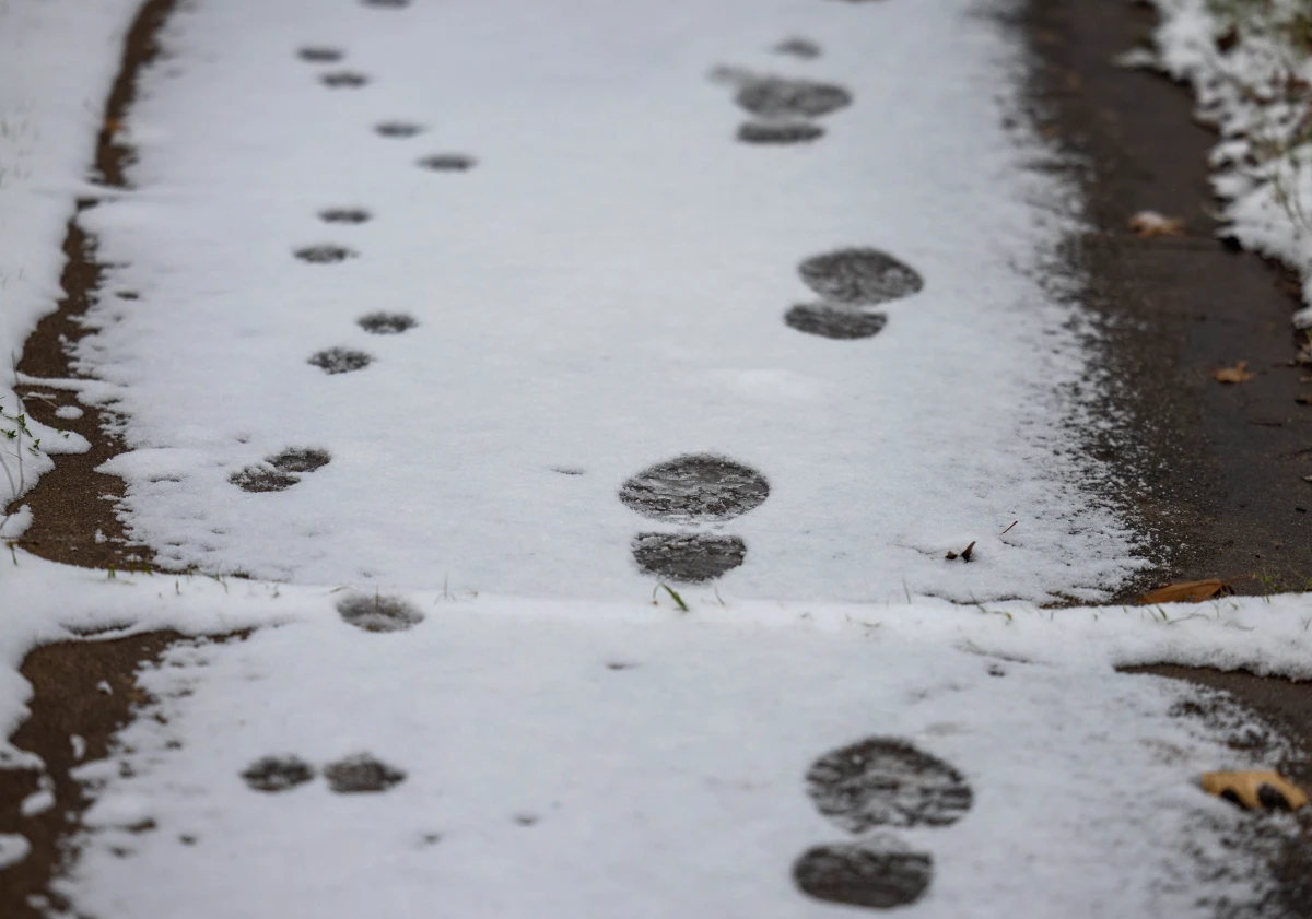 Austin, Texas: Snow dusts the ground in south Austin early on Jan. 21.