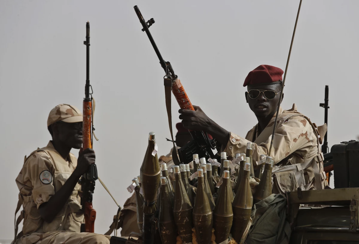 Sudanese soldiers from the Rapid Support Forces unit, led by Gen. Mohammed Hamdan Dagalo, the deputy head of the military council, secure the area where Dagalo attends a military-backed tribe's rally, in the East Nile province, Sudan, on June 22, 2019. The RSF attacked the South Hospital in al-Fasher, the capital city of North Darfur province on June 9, 2024, opening fire on medical staff and patients, Doctors Without Borders said.