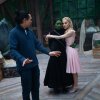 Jon M. Chu directs Cynthia Erivo and Ariana Grande on the set of Wicked.