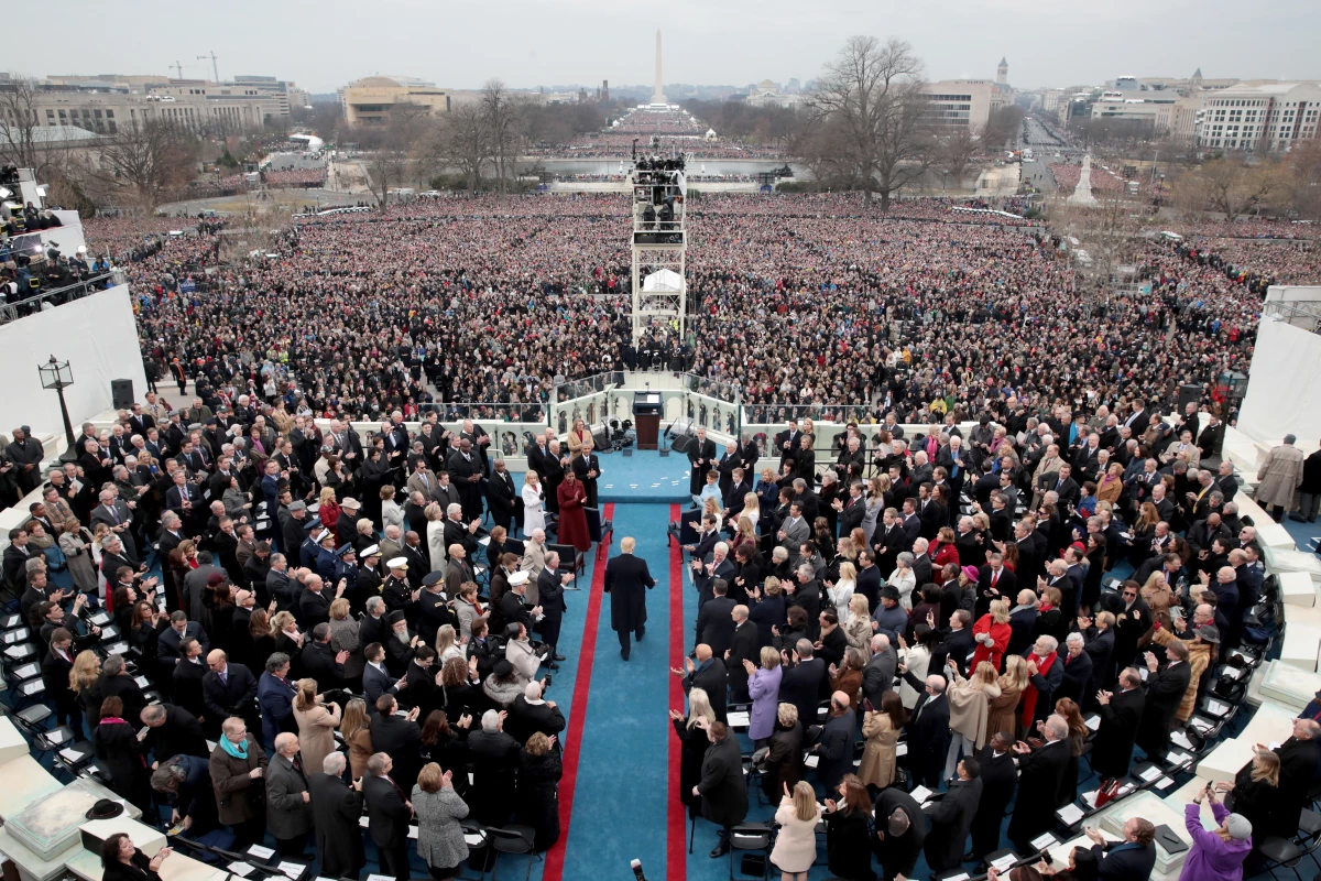 President Donald Trump arrives on the West Front of the U.S. Capitol on Jan. 20, 2017.