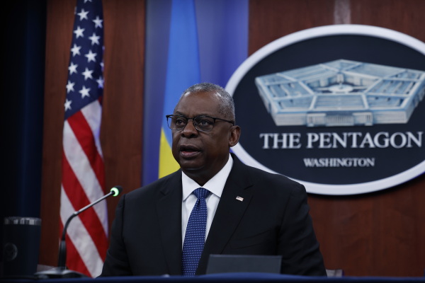 U.S. Secretary of Defense Lloyd Austin speaks at the Pentagon in November, 2023.
