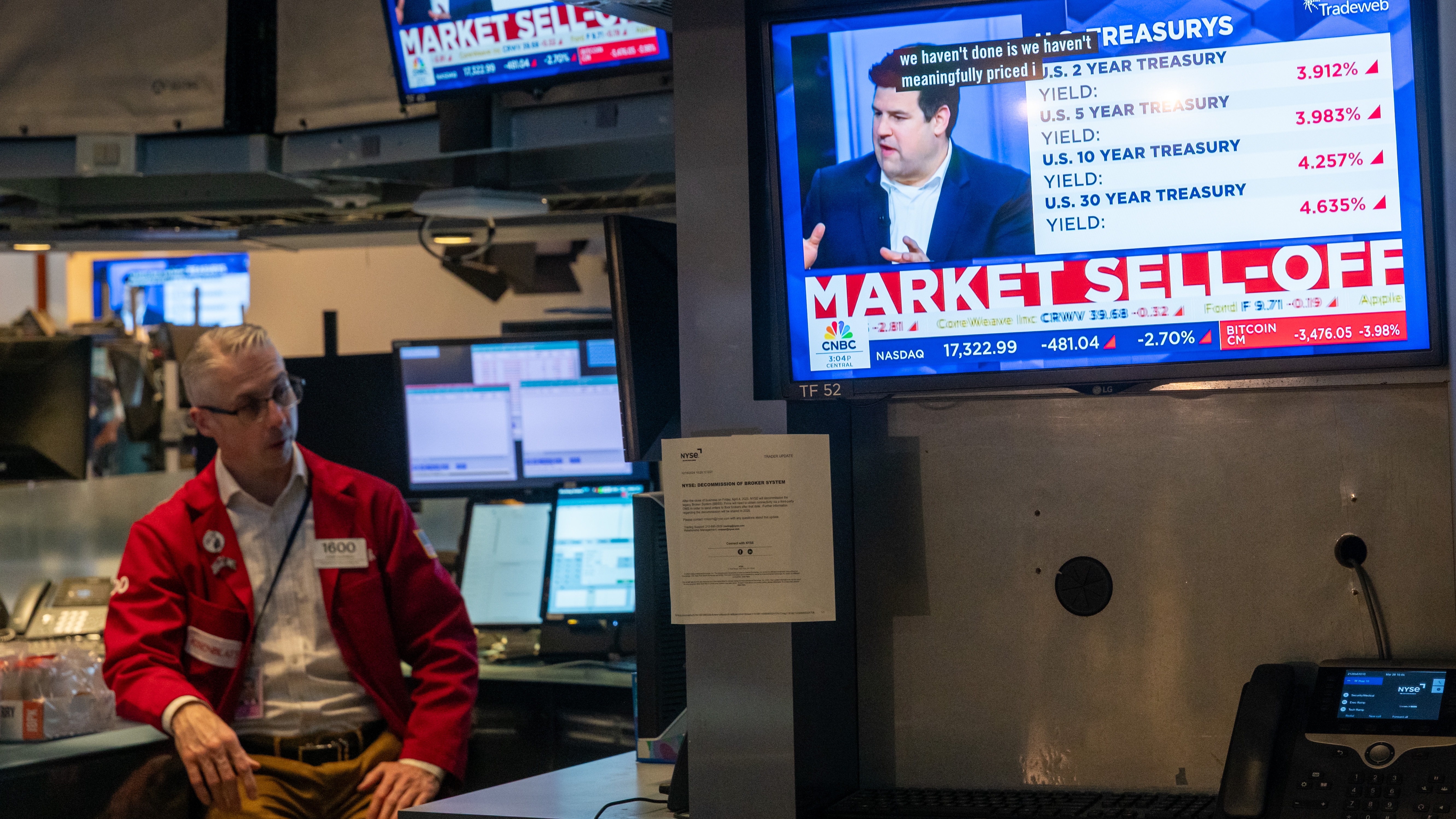 Stocks fell sharply in response to President Trump