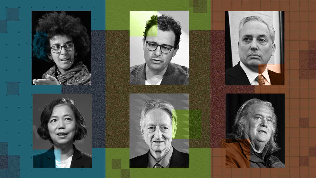 Then-Google AI research scientist Timnit Gebru, Anthropic Co-founder and CEO Dario Amodei, White House AI and crypto czar David Sacks, Steve Bannon, computer scientist and cognitive psychologist Geoffrey Hinton, researcher Fei-Fei Li.