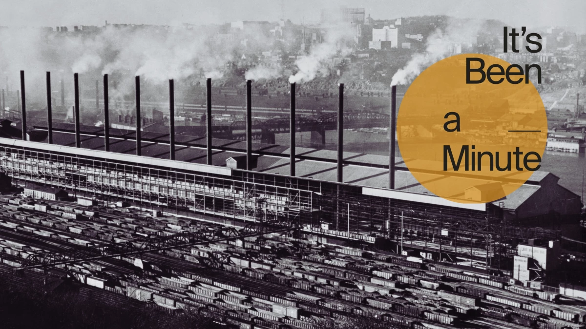 The Laughlin Steel Corporation's open hearth furnace in Pittsburgh, Pennsylvania, circa 1955.