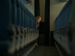 Rhea Seehorn in <em>Pluribus.</em>