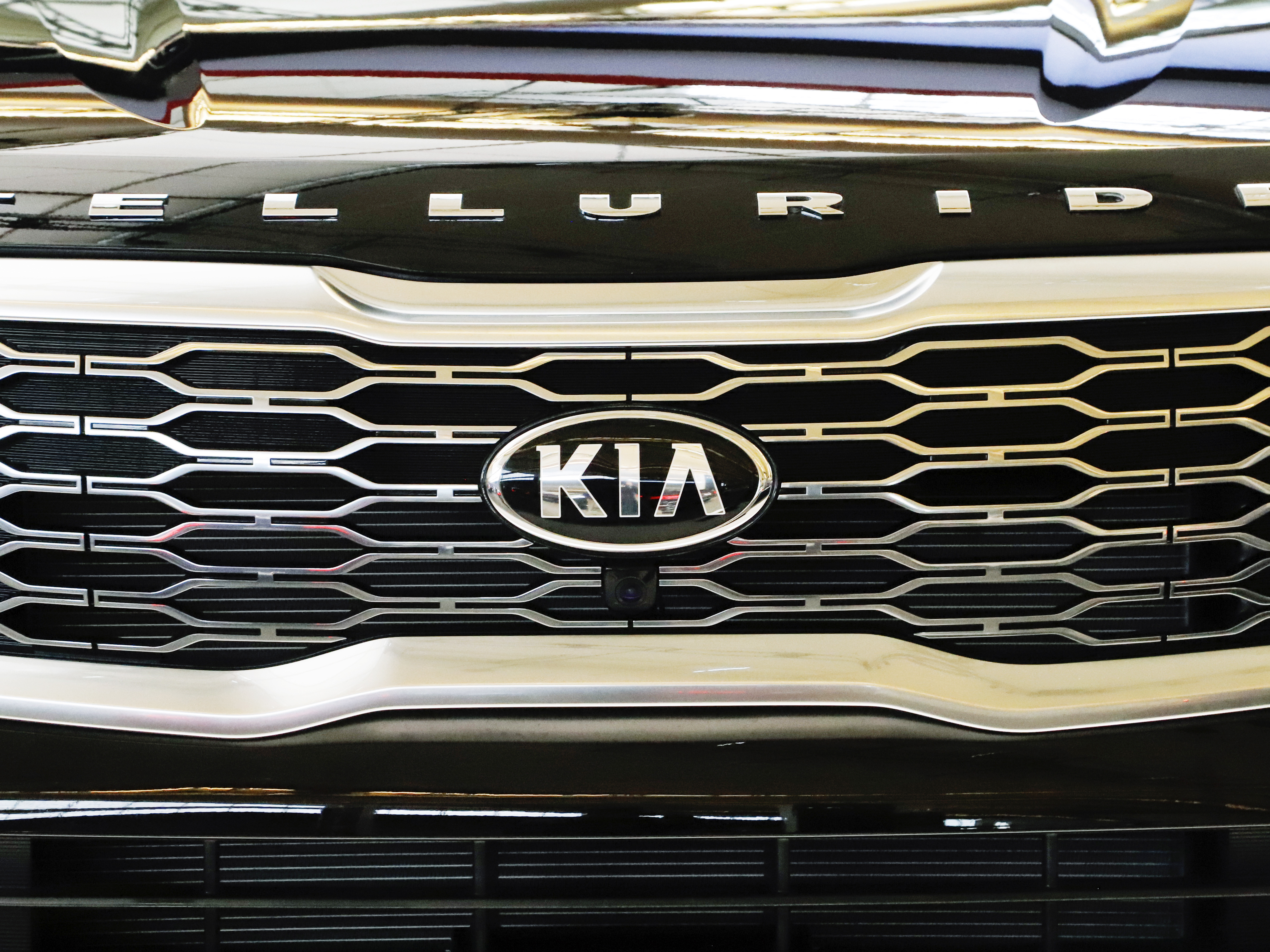 A 2020 KIA Telluride is on display at the 2019 Pittsburgh International Auto Show on Feb. 14, 2019. Kia America is recalling nearly 463,000 Telluride SUVs — and urging impacted owners to park their cars outside and away from other structures until an issue that poses a notable fire hazard is fixed.